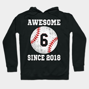 Kids 6Th Birthday Baseball Player 6 Years Old Sports Hoodie